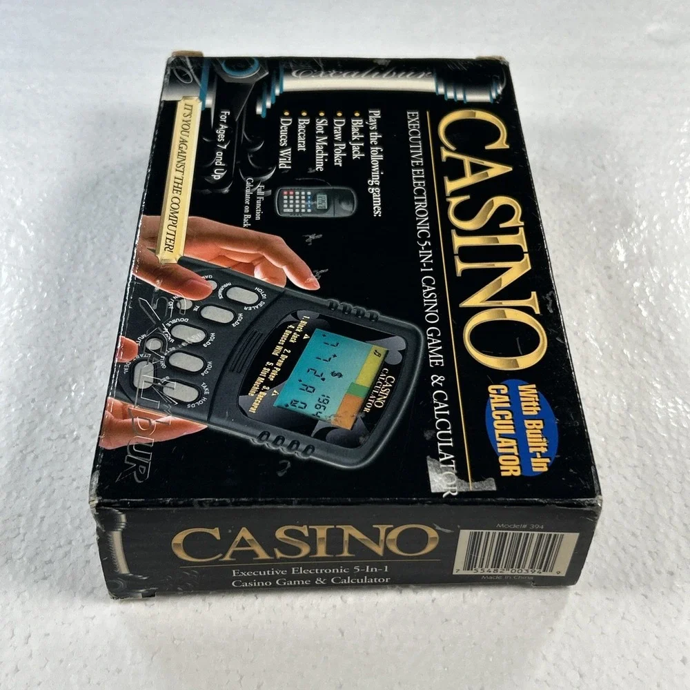 Excalibur Executive Electronic Casino 5-in-1 Handheld Game with Calculator